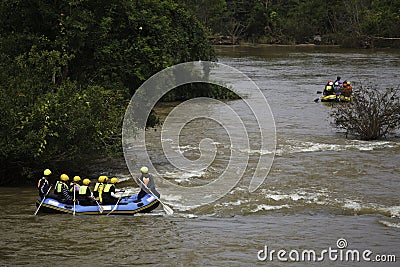 Rafting in river of northern Thailand Editorial Stock Photo