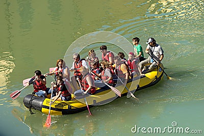 Rafting in Verona - Adige River Editorial Stock Photo