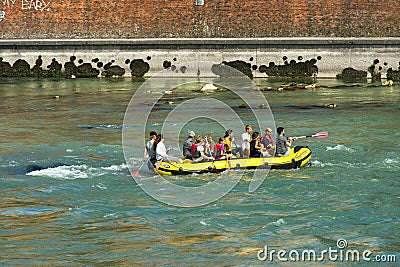 Rafting in Verona - Adige River Editorial Stock Photo