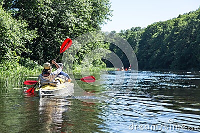 Rafting on the Vorskla River. Stock Photo