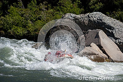 Rafting in the waters of the Ã‘uble river in Chile. Editorial Stock Photo