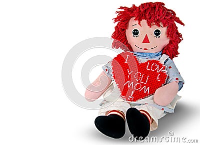 Rag doll with homemade heart Stock Photo