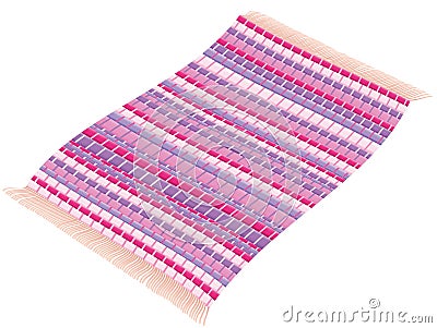 Rag Rug Flying Carpet Magenta Pink Purple Rosy Vector Illustration