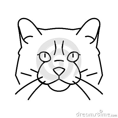 ragdoll cat cute pet line icon vector illustration Vector Illustration