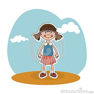 Ragdoll kids toy isolated icon Vector Illustration