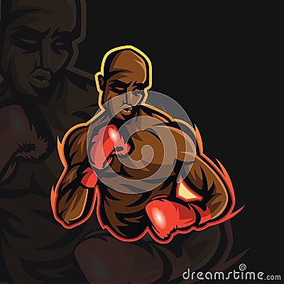 Rage Boxing e sport logo Vector Illustration