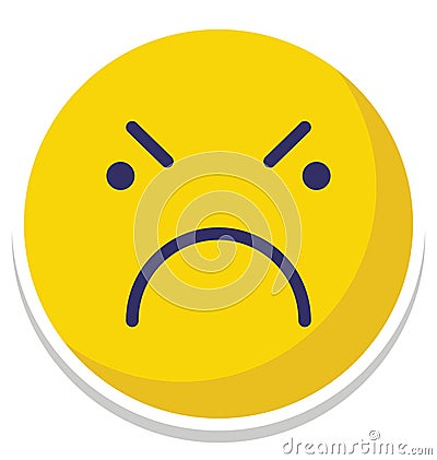 rage, gaze emoticon Vector Isolated Icon which can easily modify or edit Vector Illustration