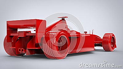 Rage red, formula racing car - back view Stock Photo