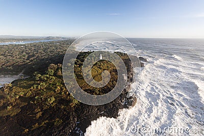 Raging storm waves smashing into rocks Stock Photo