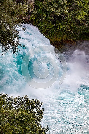 The raging torrent that is Huka Falls in New Zealand Stock Photo