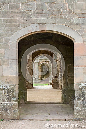 Raglan castle doorways Stock Photo