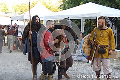 Ragnarok - the Viking brothers - 28-30 September 2018 - Casirate d`Adda - BG - Italy Editorial Stock Photo