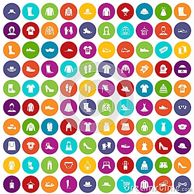 100 rags icons set color Vector Illustration