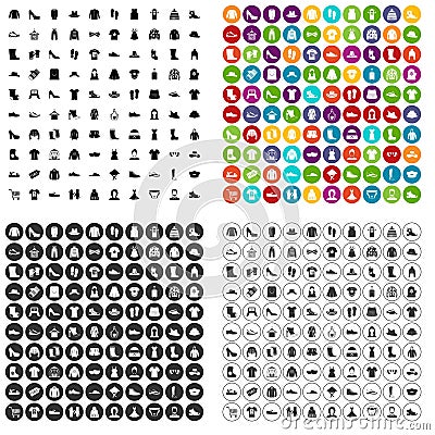 100 rags icons set vector variant Vector Illustration