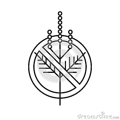 Ragweed prohibition linear logo sign Vector Illustration