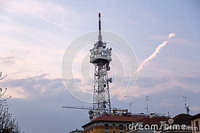 RAI, Radio Televisione Italiana tower in Milan, Italy Editorial Stock Photo