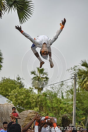 Raibenshe, alternatively Raibeshe, is a genre of Indian folk martial dance performed by male only. This genre of dance was once Editorial Stock Photo