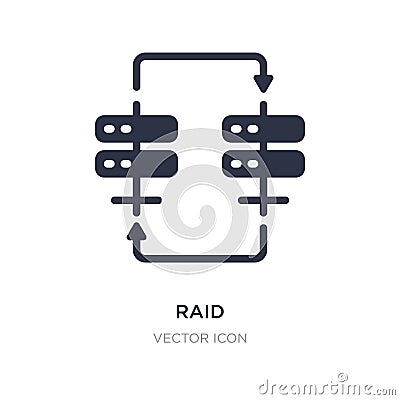 raid icon on white background. Simple element illustration from Web hosting concept Vector Illustration