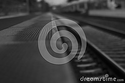 Rail - Black and White Stock Photo