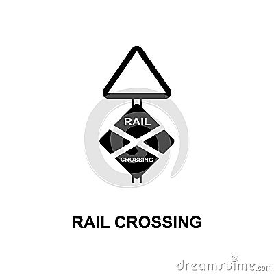 rail crossing icon. Element of railway signs for mobile concept and web apps. Detailed rail crossing icon can be used for web and Stock Photo