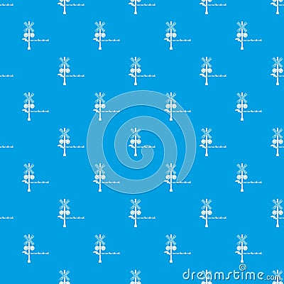 Rail crossing signal pattern vector seamless blue Vector Illustration