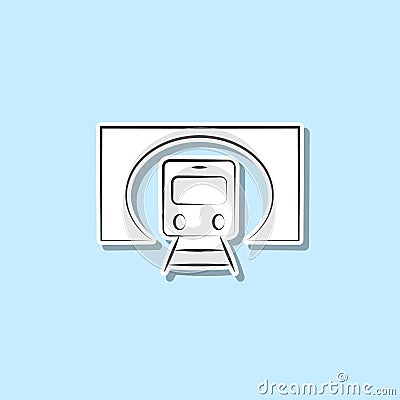 Rail road sticker icon. Simple thin line, outline vector of travel icons for ui and ux, website or mobile application Stock Photo