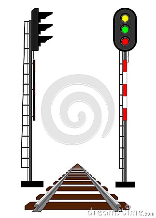 Rail semaphores Vector Illustration