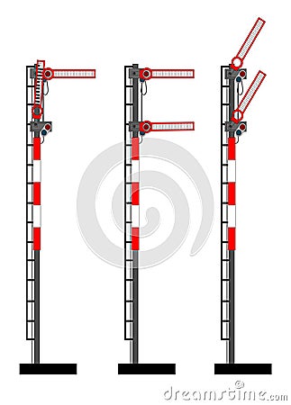 Rail semaphores Vector Illustration