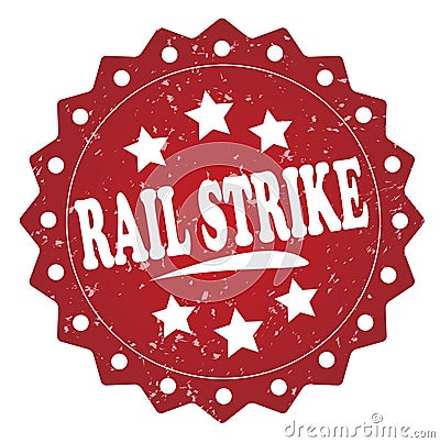 Rail strike grunge label, sticker Stock Photo