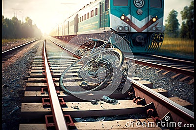 Rail traffic and railroad crossing accident emergency Stock Photo
