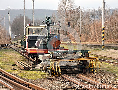 Rail trolley Stock Photo
