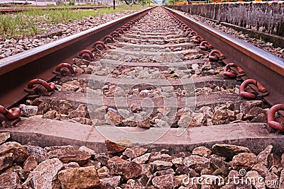 Rail way, major infrastructure for transportation Stock Photo
