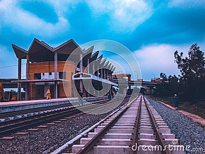 Rail way station. Editorial Stock Photo