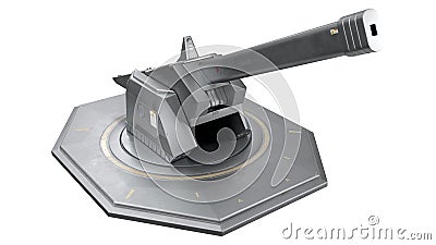 Railgun Turret - 3D Concept Stock Photo