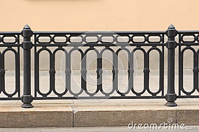 Railing on the waterfront Stock Photo