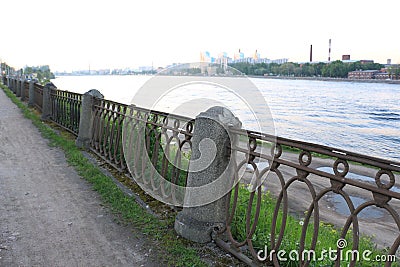 Railing on the waterfront Stock Photo