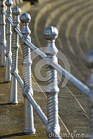 Railings on Blackpool promenade Stock Photo