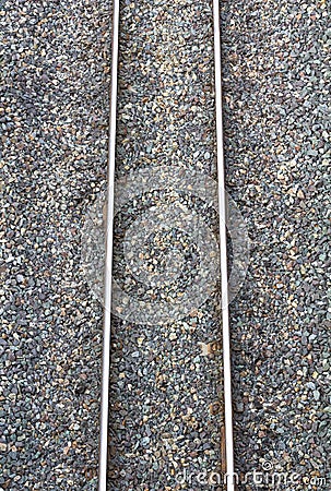 Railroad covered rocks Stock Photo