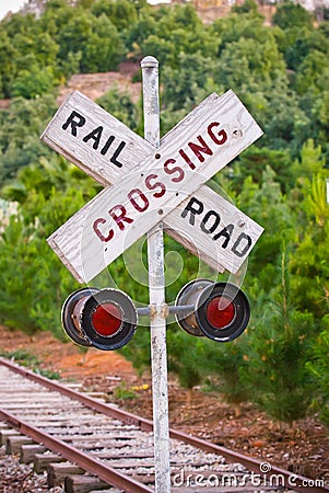 Railroad Crossing Stock Photo