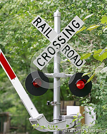 Railroad Crossing Stock Photo