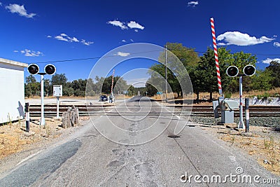 Railroad crossing Stock Photo