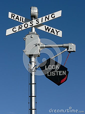 Railroad Crossing Sign Stock Photo