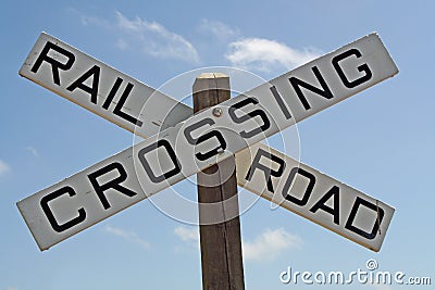 Railroad Crossing Sign Stock Photo