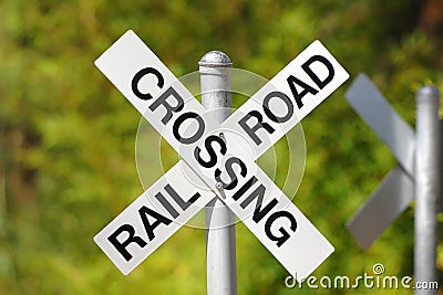 Railroad Crossing Sign Stock Photo