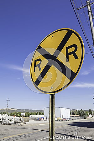 Railroad Crossing Sign Stock Photo