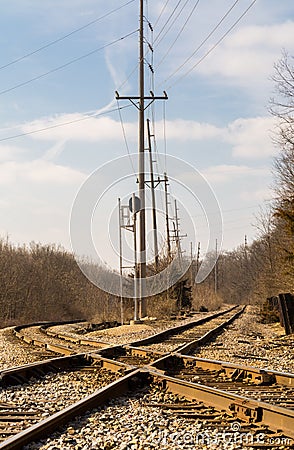 Railroad crossroads. Stock Photo