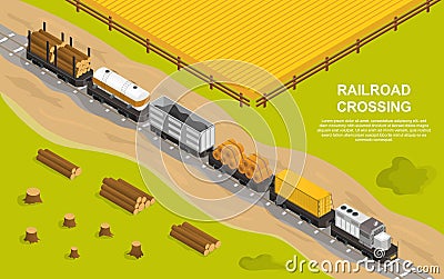 Railroad or rail transportation concept Vector Illustration