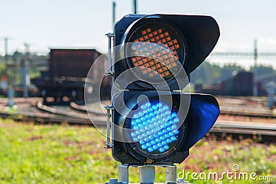 Railroad semaphore Stock Photo