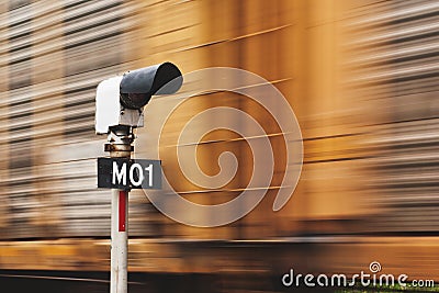 Railroad Signal Light Stock Photo