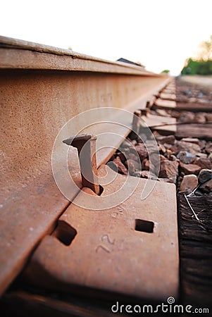 Railroad spike 02 Stock Photo